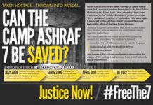 Sesta settimana di sciopero della fame di residenti di Camp Liberty e esuli iraniani in cinque Paesi per la libertà dei 7 ostaggi di Ashraf