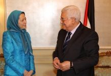 Maryam Rajavi, Presidente eletta della Resistenza Iraniana, incontra il Presidente Mahmoud Abbas