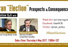 Conferenza Online del 4 Maggio: “Le ‘elezioni’ in Iran: prospettive e conseguenze”