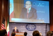 Giuliani appoggia il popolo iraniano e le sanzioni al regime