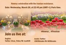 Celebrazione Nowruz ( l’anno nuovo ) con la resistenza iraniana