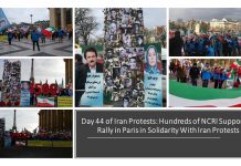 Giorno 44 delle proteste iraniane: centinaia di sostenitori dell’NCRI si radunano a Parigi in solidarietà con le proteste iraniane