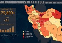 Iran: il bilancio delle vittime del Coronavirus in 465 città supera 179.800